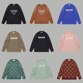 Prada Chanel Gucci new letter full round neck knitted sweater-4496