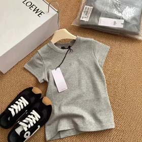 ALO 2025 New Slimming Round Neck Solid Color Printed All-match Short Sleeve T-shirt Women-2576